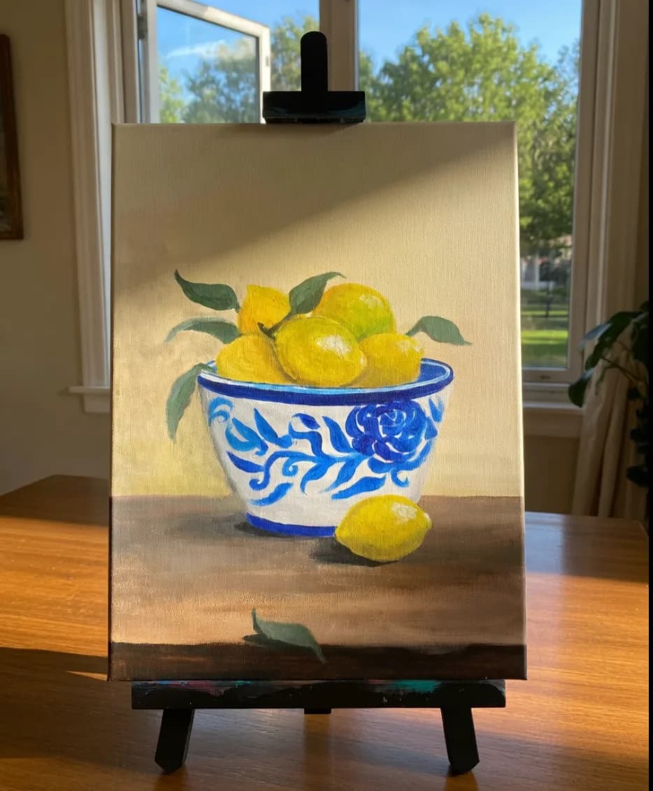Lemons in Bue Bowl 3