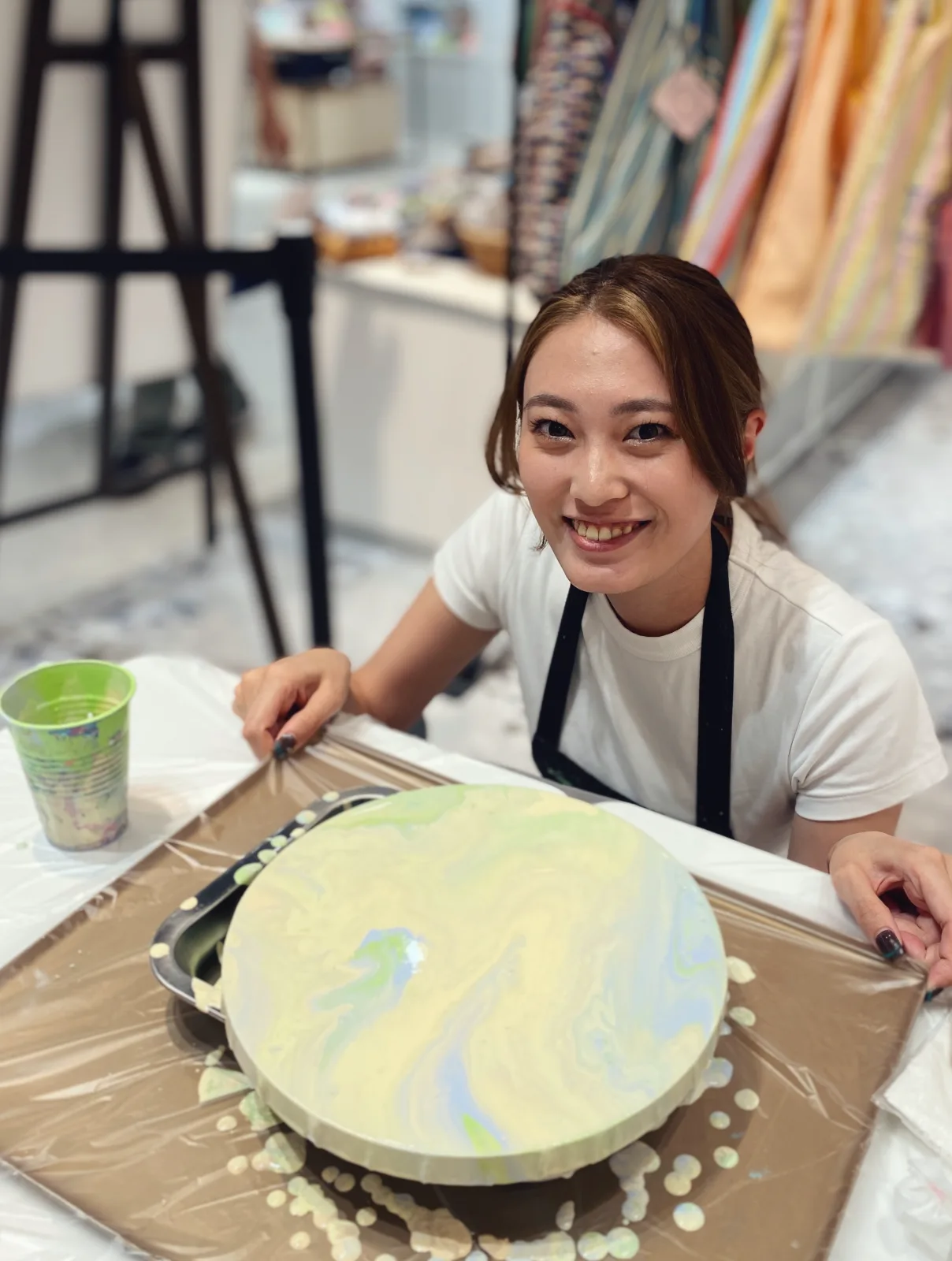 S Round Paint Pouring Fluid Art 2