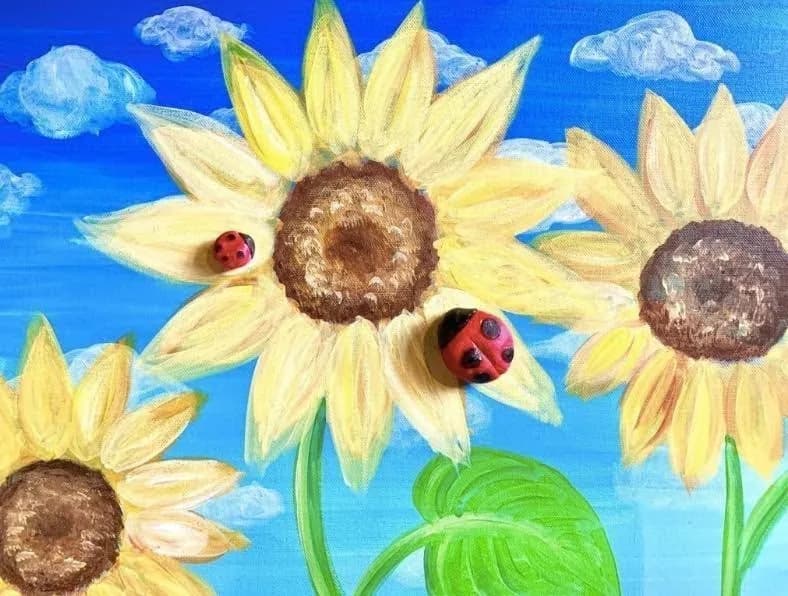 Kids: Sunflowers and Ladybugs