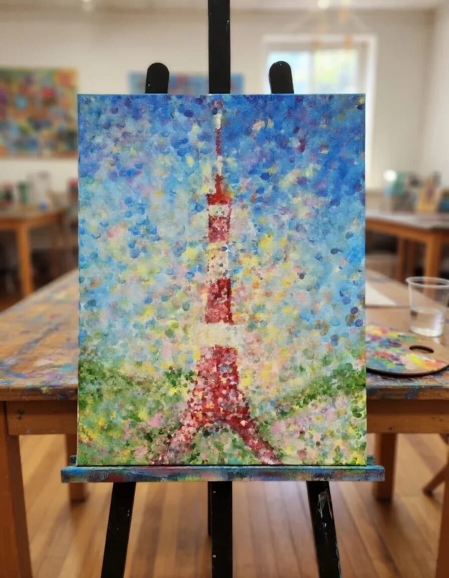 Kids: Tokyo Tower Fingerpaint 4