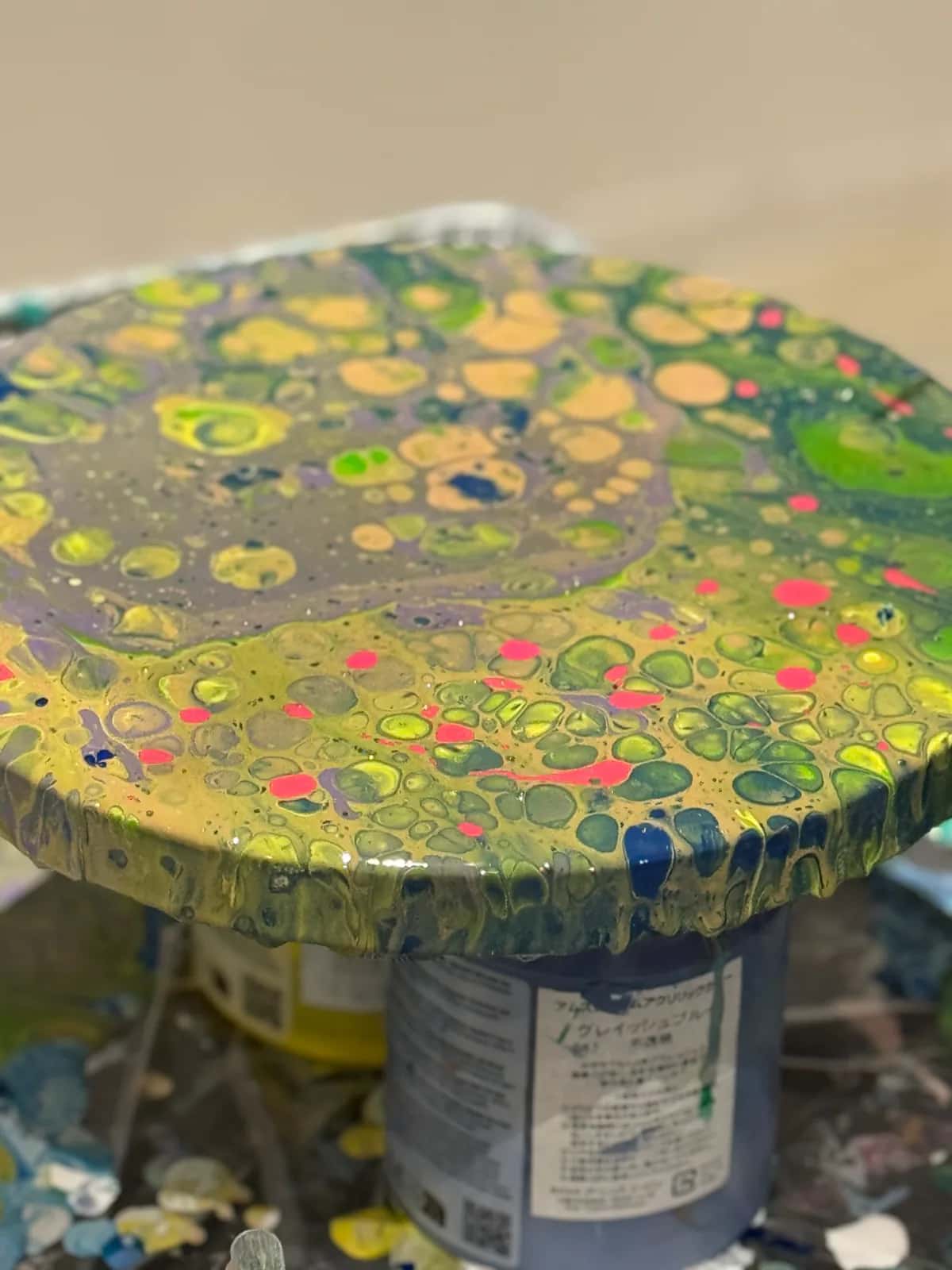 SS Round Paint Pouring Fluid Art