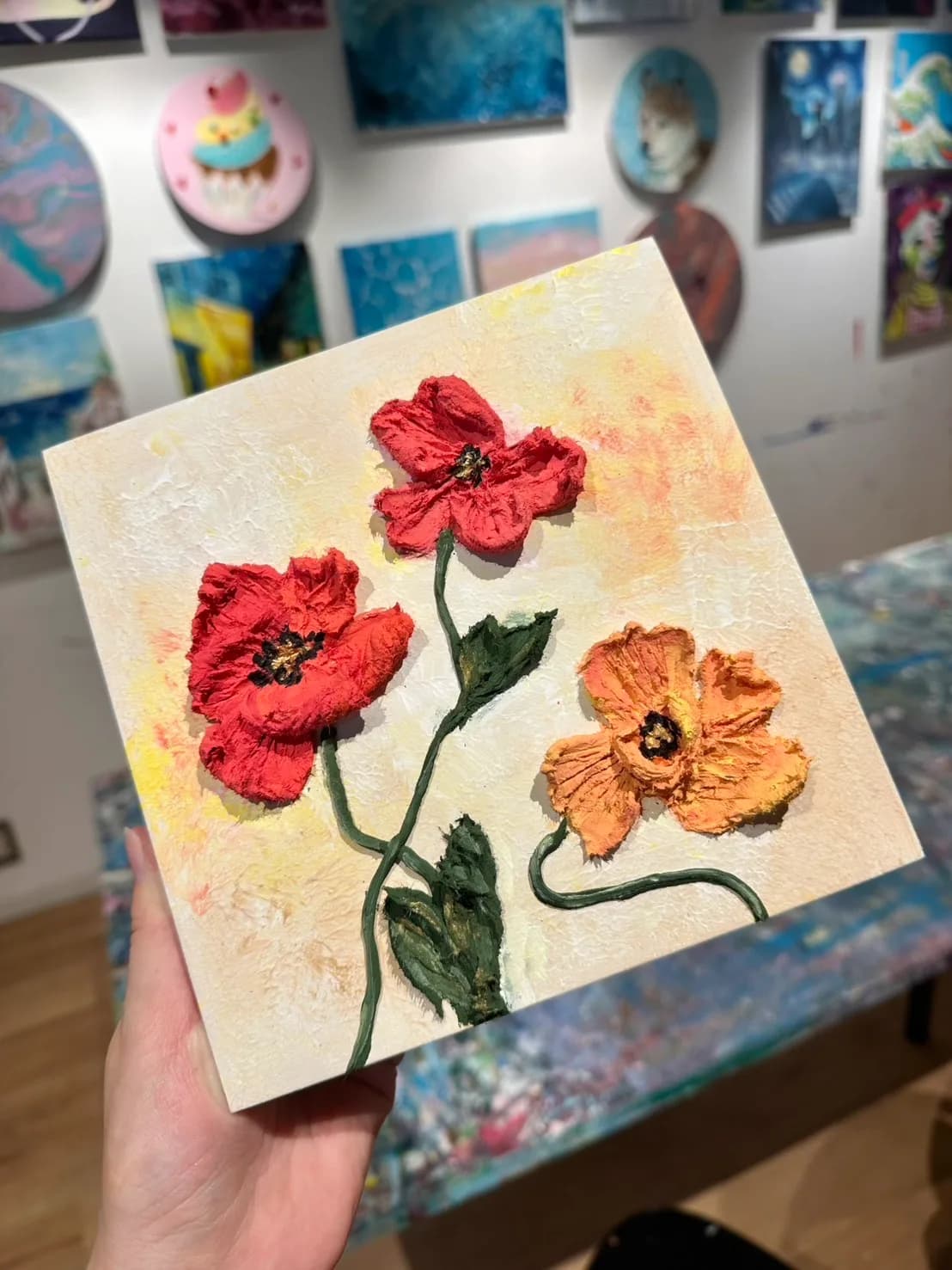 Introduction to Sculpture Painting- Poppies 4