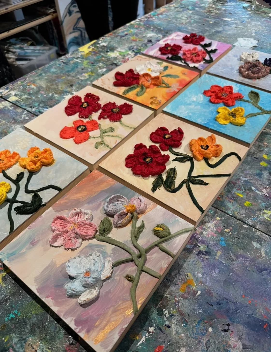 Introduction to Sculpture Painting- Poppies 3