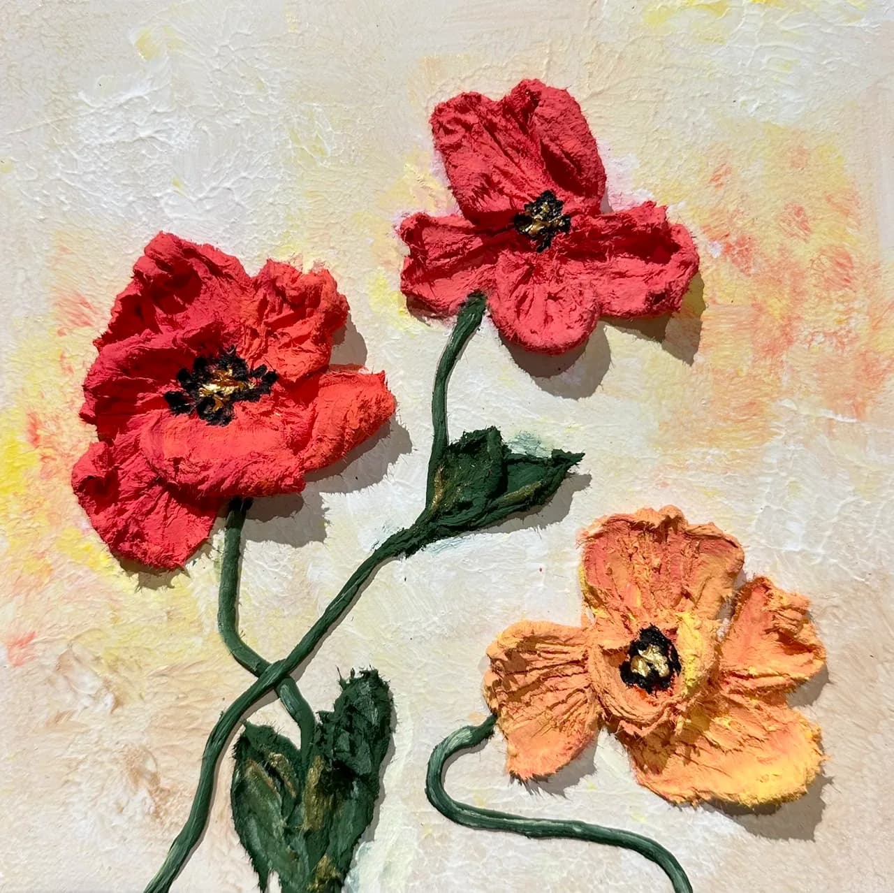 Introduction to Sculpture Painting- Poppies